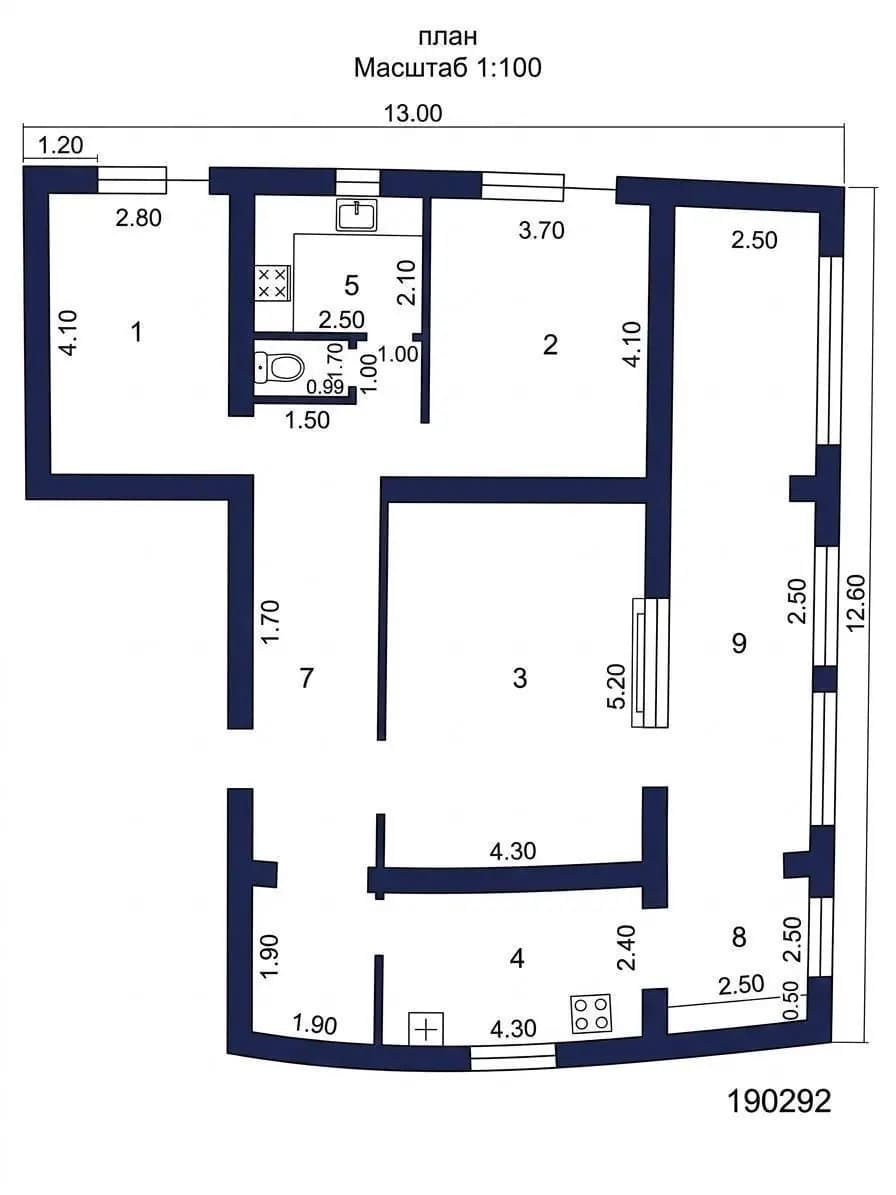 Продается 3х комнатная квартира,Дархан,Ул Кары Ниязова,125м2 — 1