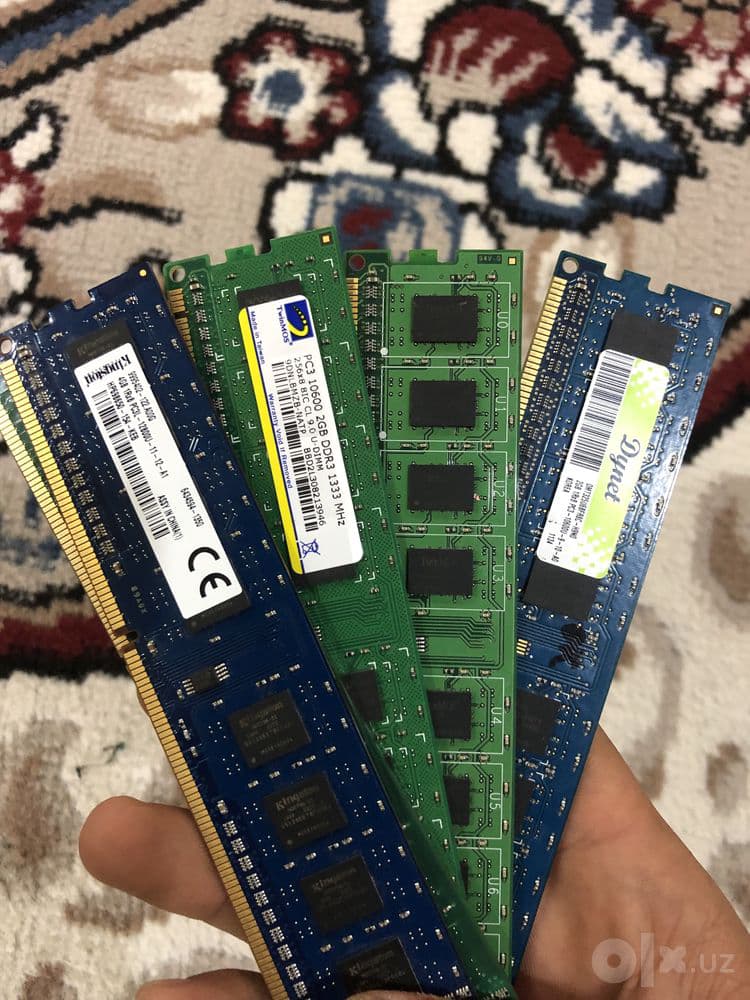 ddr3 hammasi 2 tasi 4gbdan 1600mhz 3 tasi 1333mhz 2+2+1gb — 3