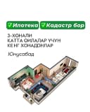 3-х комнатная квартира Новостройка с кадастром