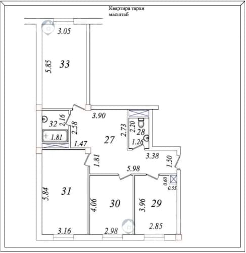 3к квартира, 93 м² — 1