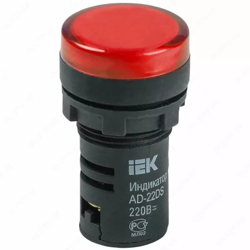Светодиодный сигнальный индикатор AD22‑22DS/B, 220 VAC (Арт. - 1310374) Красный — 1