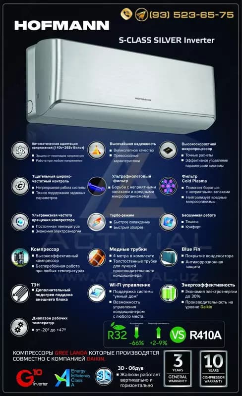 Новинка 2024: Кондиционеры Hofmann S-Class SILVER inverter - красота, мощность и комфорт! — 1