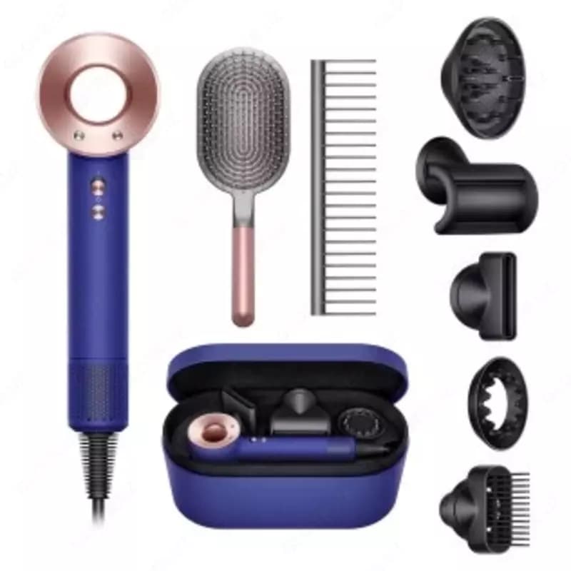 Фен Dyson Supersonic HD07 с набором расчесок, синий/медный — 1