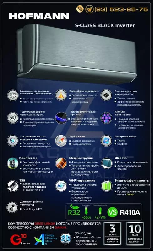 Новинка 2024: Кондиционеры Hofmann S-Class BLACK inverter - красота, мощность и комфорт! — 1