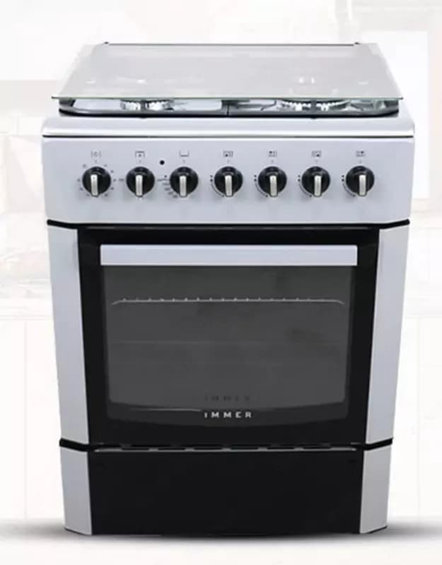 Газовая плита ”Immer L02” (Белая/Черная) 60 см — 1