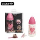 Набор Suavinex Haute Couture «Звезда»: бутылочка 270 мл, соска от 4 мес., держатель