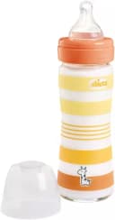 Бутылочка для кормления Well-Being GLASS Feeding Bottle 240ml SLOWFLOW 0м+ SIL, YELLOW, арт.CH28721-31