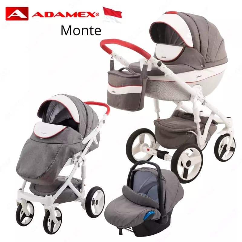 Коляска Adamex MONTE CARBON🇵🇱 3 в 1 (Польша) — 1