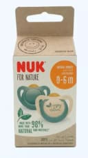 Nuk Пустышка for Nature, латексная, 0-6 мес., зелёная, 2 шт