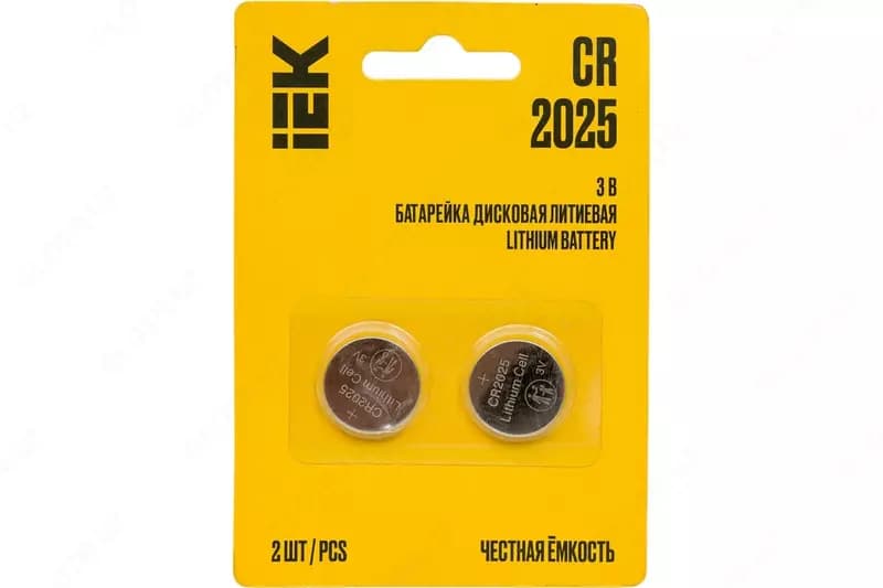 Батарейка дисковая литиевая CR2025 (2шт/блистер) IEK — 1