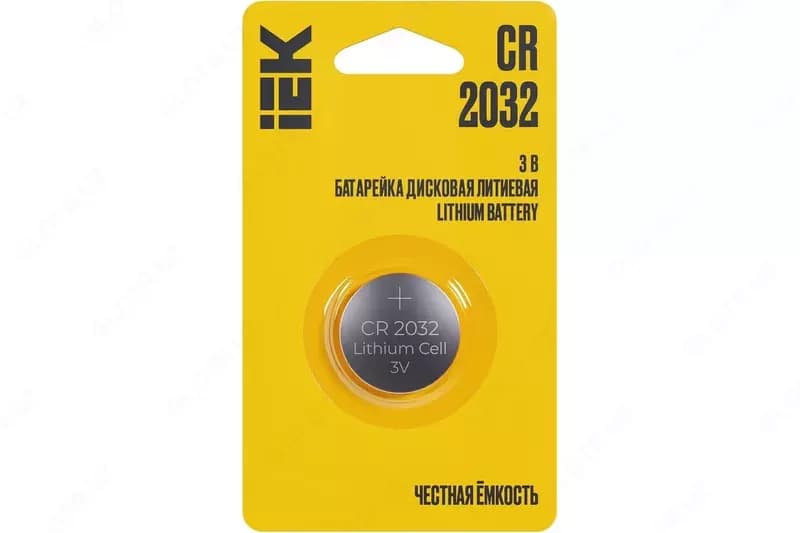 Батарейка дисковая литиевая CR2032 (1шт/блистер) IEK — 1