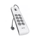 Сетевой фильтр-удлинитель Belkin 8хSchuko, 2xUSB 2.4A, 16А c защитой от перенапряжения, 2м (BSV804vf2M)