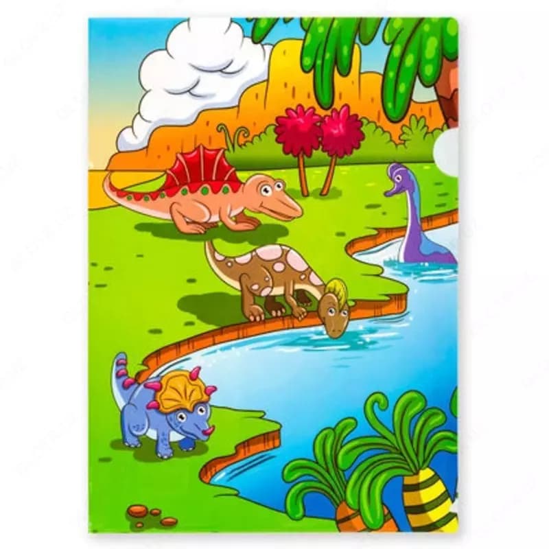 Папка-уголок А4 0,15 мм L-тип DINOSAUR ассорти ПП, Centrum — 1