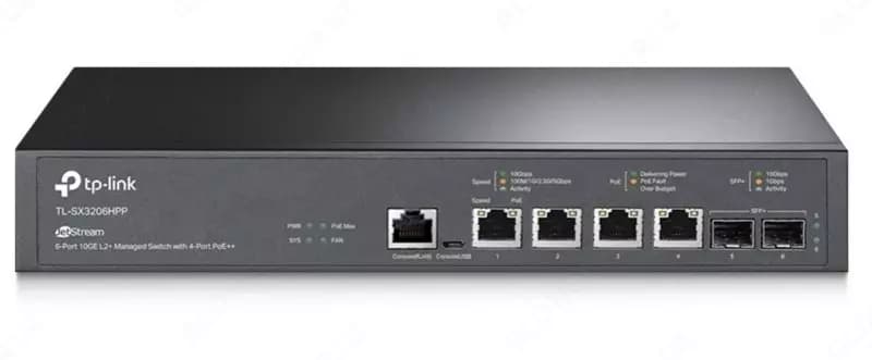 Управляемый коммутатор L2+ TP-Link TL-SX3206HPP JetStream™ 10G PoE++ Switch — 1