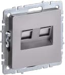 Розетка компьютерная BRITE 2-ая RJ45 кат.6 РК11-2-БрС сталь IEK