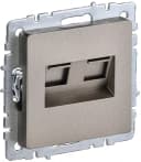 Розетка компьютерная BRITE 2-ая RJ45 кат.6 РК11-2-БрШ шампань IEK