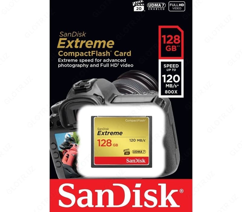Карта памяти Sandisk CF 128GB 120Mb/s — 1