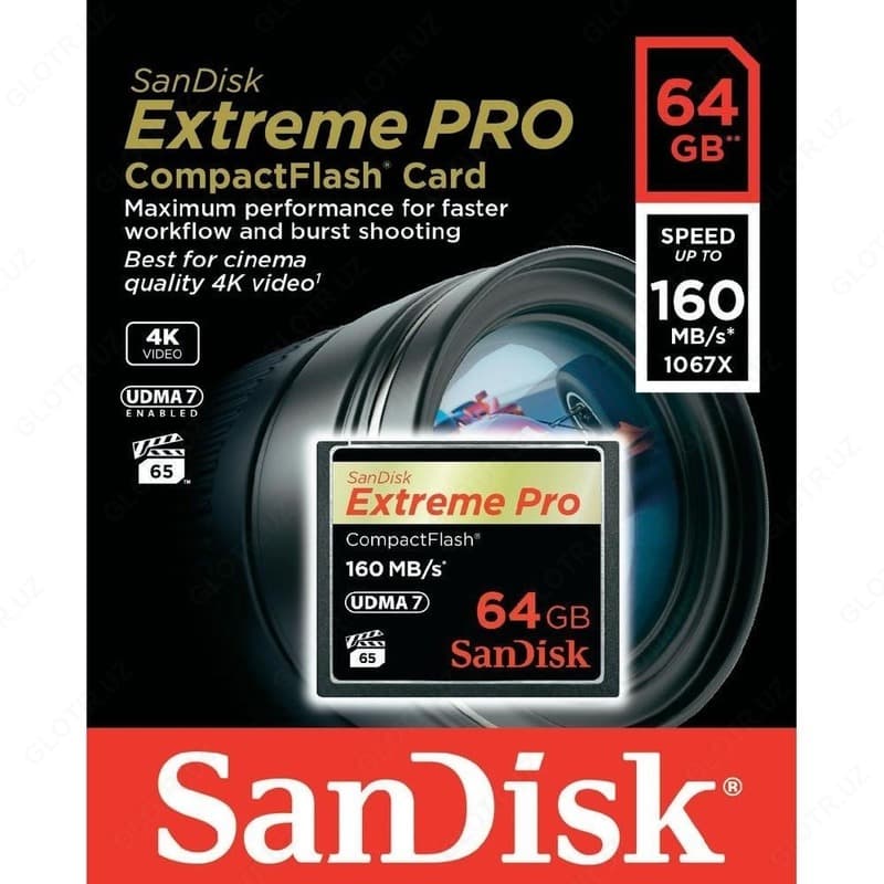 Карта памяти Sandisk CF 64GB 160Mb/s 4K — 1