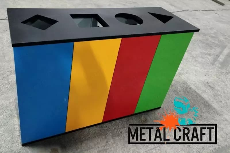 Урна для раздельного сбора мусора (цветная) "Metalcraft" 1200х800х400 мм, 4 секции — 1