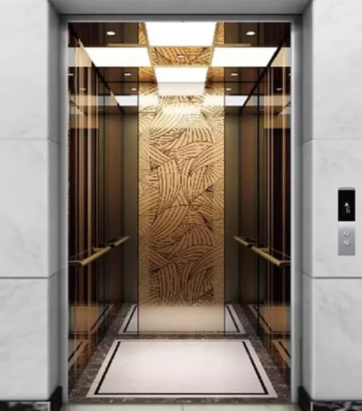 Зеркальный пассажирский лифт ”SE-G004” (Золотистый) — 1