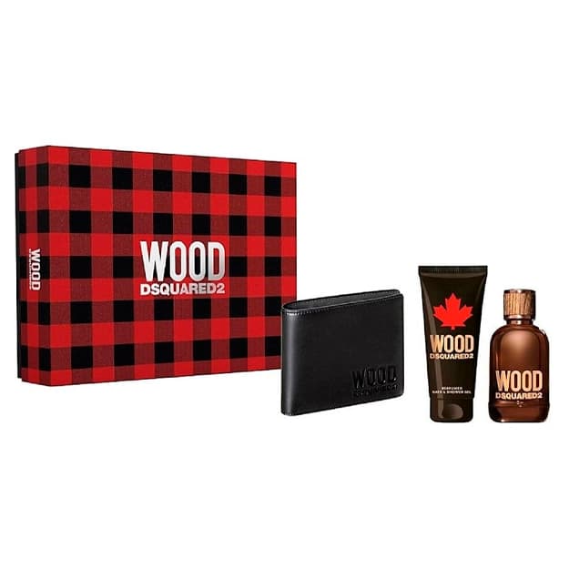 Dsquared 2 Wood Pour Homme 3 Piece Set (100ml EDT +100ml Sg + Wallet) — 1