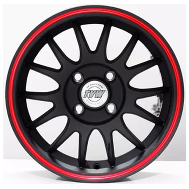 Diska mashina uchun R13 220 4-114 MATT BLACK REDLINE 4 ta — 1