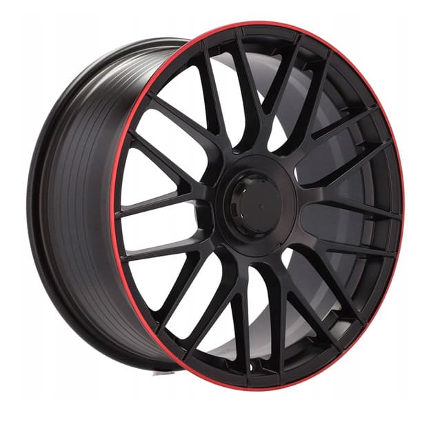 Diska mashina uchun R17 79002 5-112 MATT BLACK LIP RED 4 ta — 1