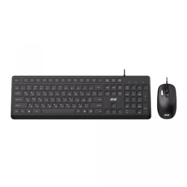 Simsiz klaviatura va sichqoncha to‘plami 2E MK405 USB Black Low Profile — 1
