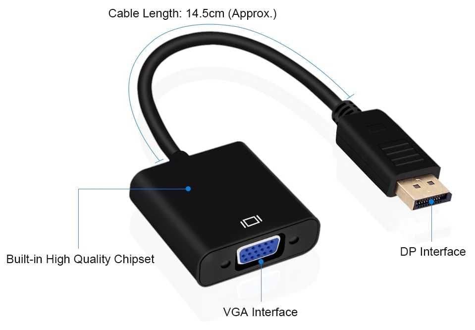 Переходник - адаптер DisplayPort (DP) to VGA — 1