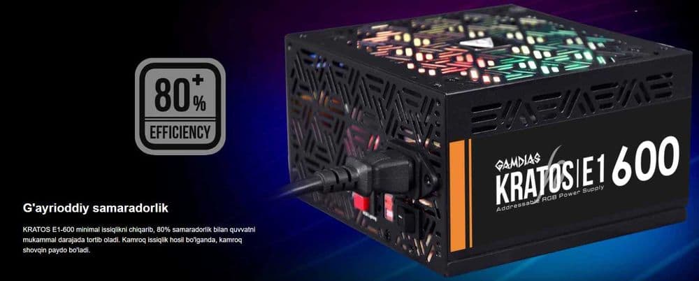 Блок питания: gamdias kratos e1 600w — 1