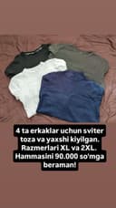 Erkaklar uchun sviterlar toza va yaxshi