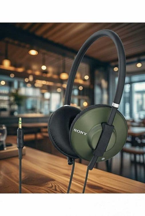 Sony MDR-570LP Slim Headband Stereo Headphones GREEN RARE — 1
