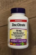 Цитрат Цинка 400 капсул Webber Naturals Zinc Citrate 50 mg