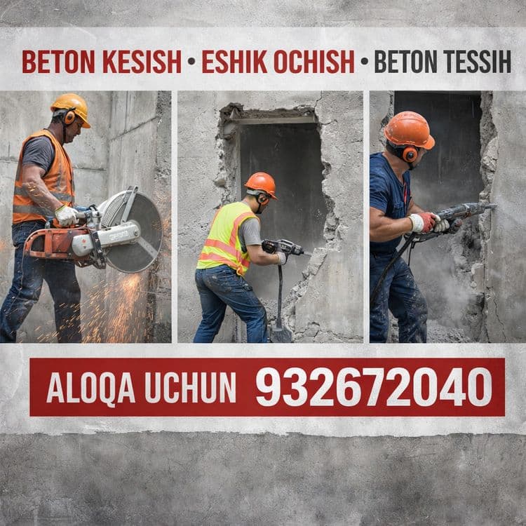 Бетон тешиш Beton kesish va eshik ochish — 1