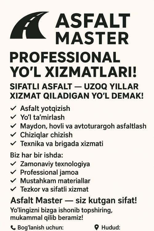 Arzonnarxda asfalt ishlarini qilamiz асфалт — 1