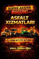 Асфальт Asfalt Aspalt хизматлари бизда 100%Сифат
