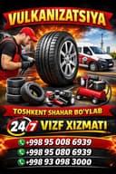 Vulkanizatsya Xizmati 24 /7 Vizf hizmati Toshkent shahar bo'ylab vizif