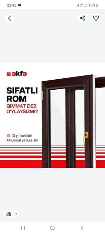 Akfa plast eshik va romlar — 1