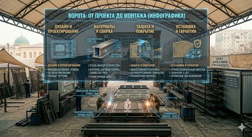 Temir darvoza, Naves, Навесы, Решетка, Металлические Железные Ворота — 1