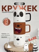 Керамическая кружка We Bare Bears Collection, 255 мл, 3 шт