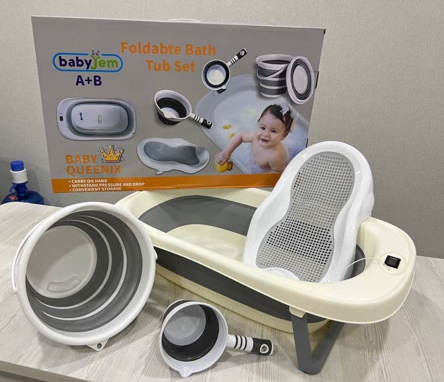 Новая складная ванночка BabyJem + горка для купания — 1