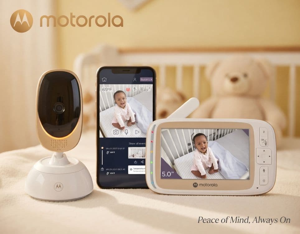 Радионяня Видеоняня Motorola 5 дюйм экран HD 720p Камера + Wi Fi — 1