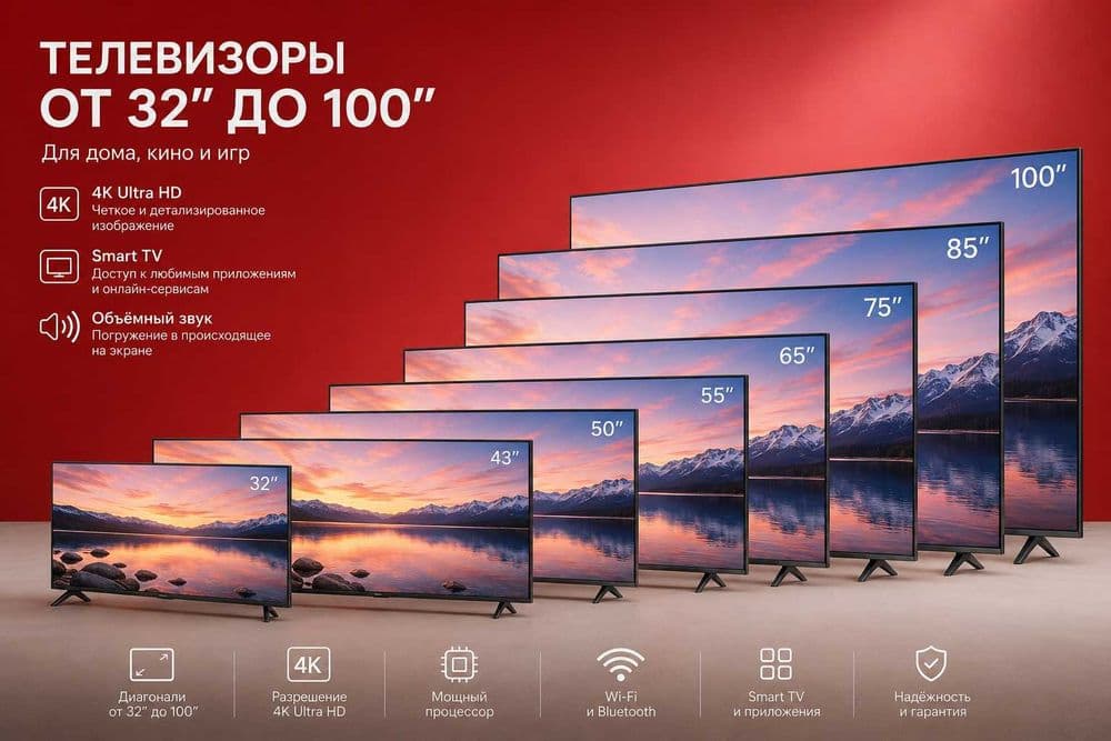Телевизор 4K UHD Смарт телевизоры оптом и в розницу Рассрочка — 1