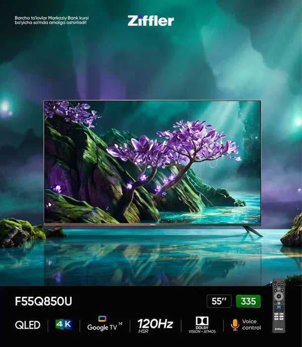 Ziffler Smart Tv 55 4k 120 Hz Гарантия есть! Доставка есть! звонить! — 1
