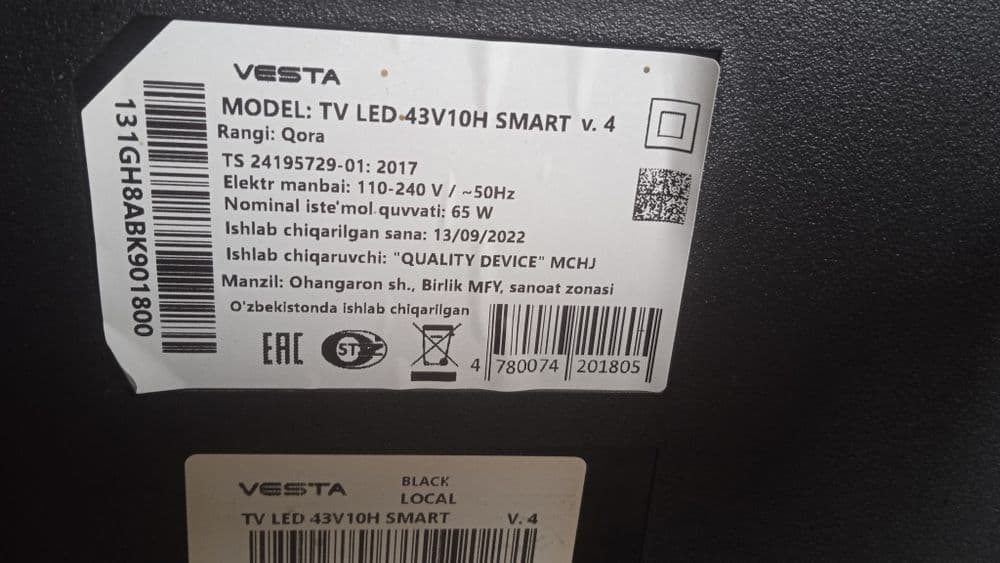 Ekrani singan televizor bor 43talik vesta — 1
