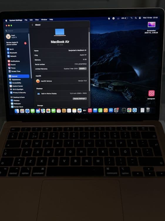 Macbook air m1 2020 — 1