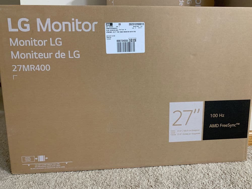 LG Monitor 100 Hz, 27” — 1