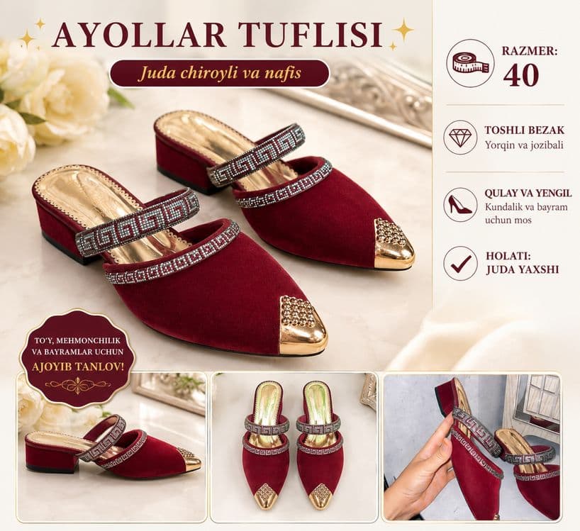 Kelinlar uchun qulay bejirim toshlar bilan bezatilgan chuda chiroyli — 1