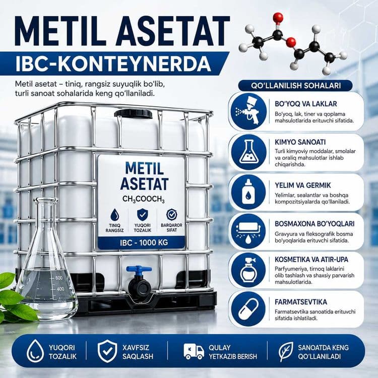 Этилацетат 99.89% Иран - Etil asetat (Navoi Kimya Sepehr Korxonasi) — 1