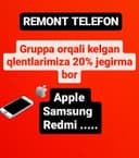 Barcha turdaki telefonlarni remont qilamiz arzon va sifatli